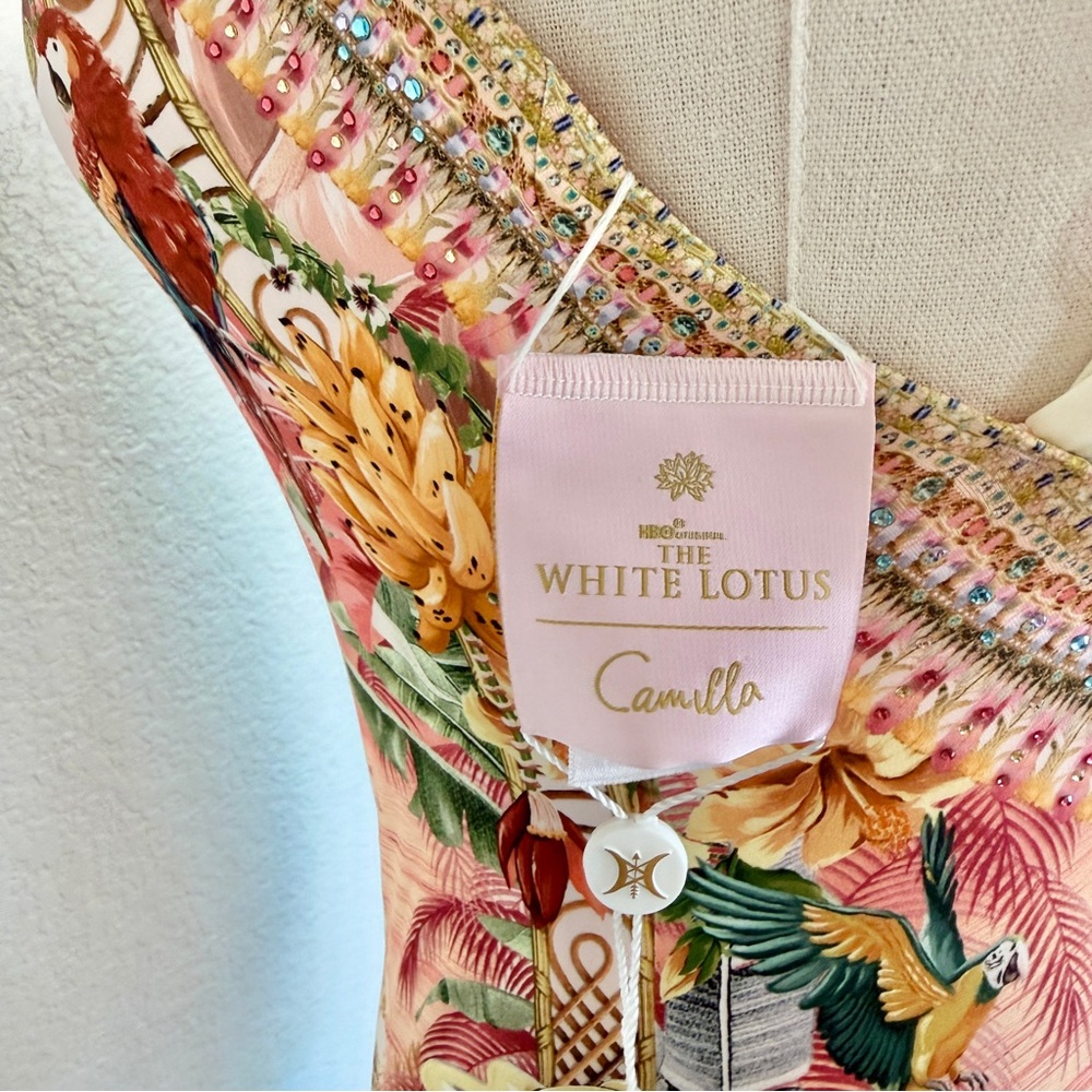 🪷 CAMILLA x The White Lotus Welcome to the White Lotus Halter One-Piece Swimsuit - Picture 13 of 16